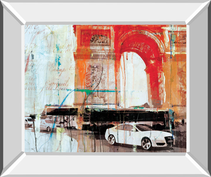 City Of Light II By Markus Haub - Mirror Framed Print Wall Art - Red