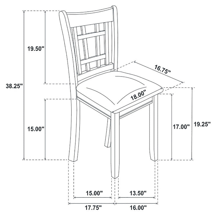 Lavon Wood Dining Side Chair Black and  Medium Grey (Set of 2)