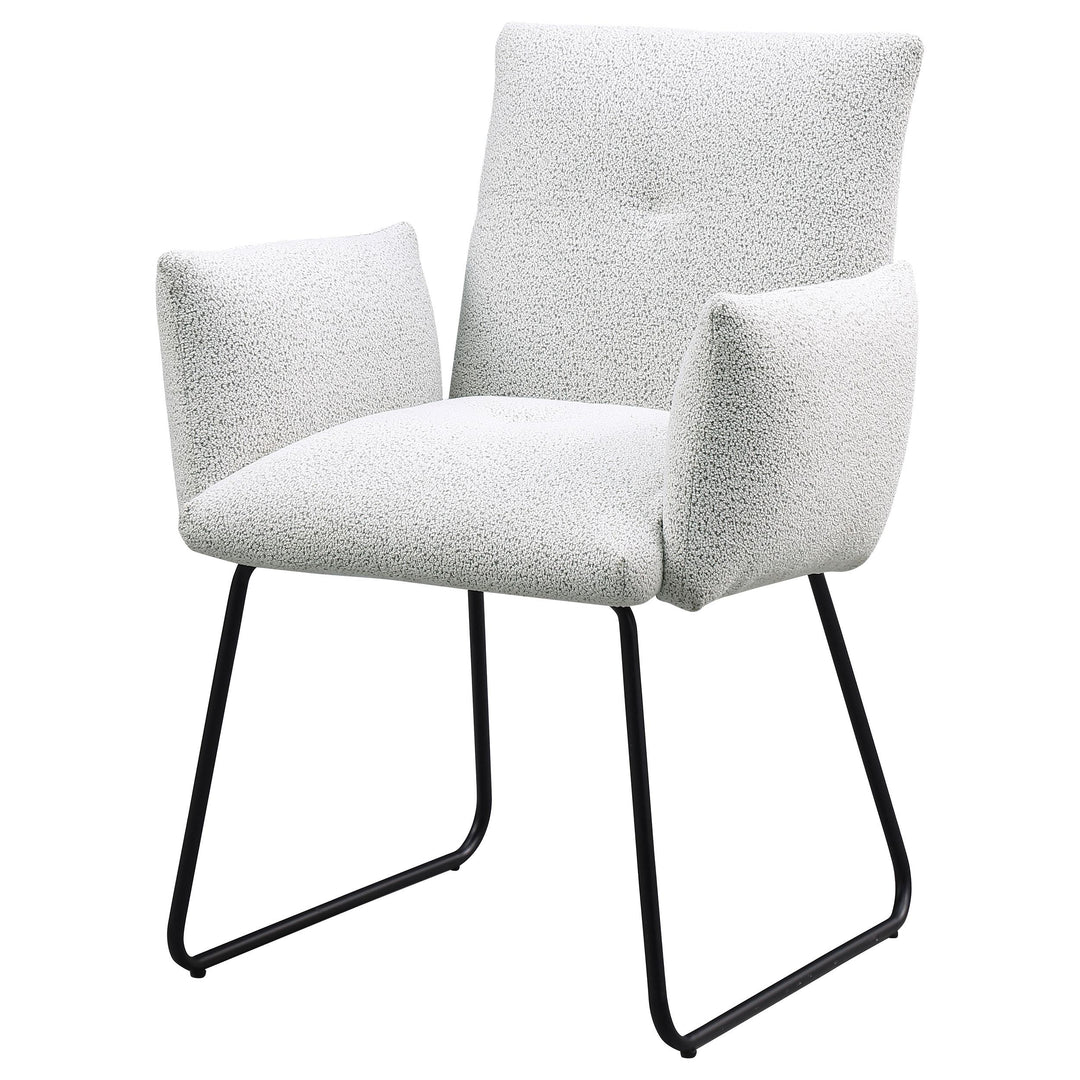 Ackland Upholstered Dining Arm Chair Light Grey (Set of 2)
