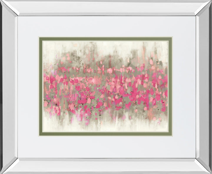 Crossing Abstract II Mirror Framed By DanMeneely - Pink