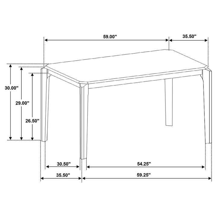 Almonte 5-piece 59-inch Rectangular Dining Set Dark Brown