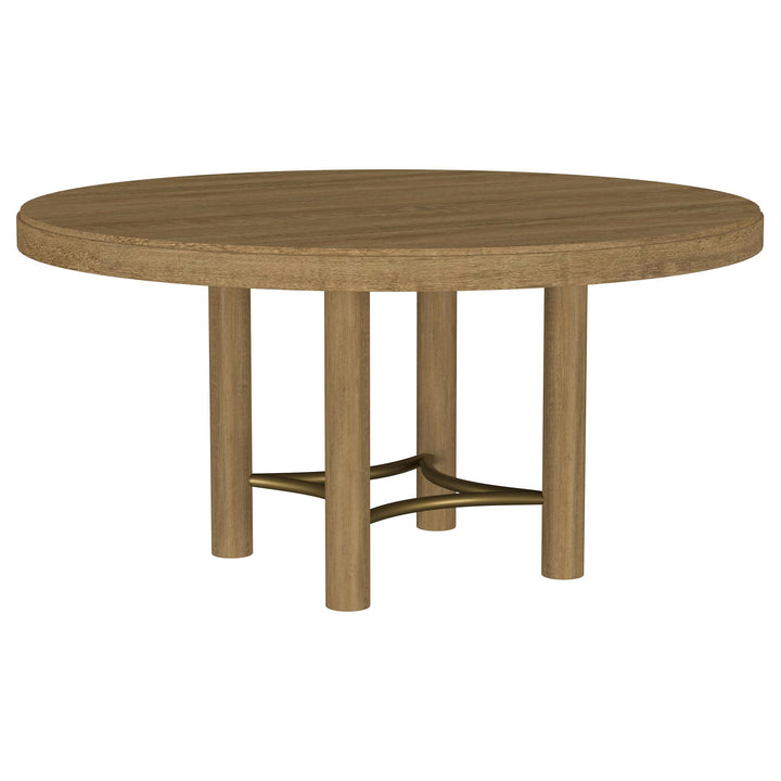 Arini 7-piece Round Dining Table Set Sand Wash and Black