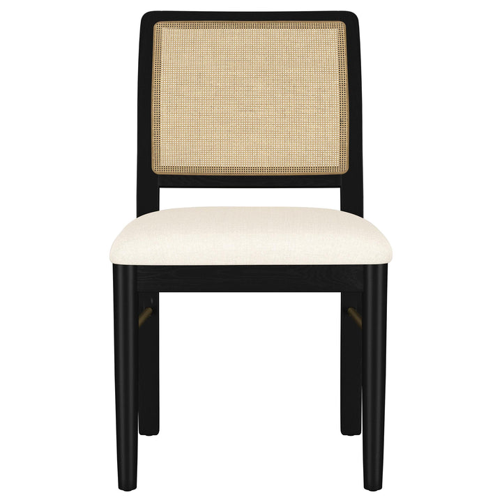 Arini Rattan Cane Dining Side Chair Black (Set of 2)