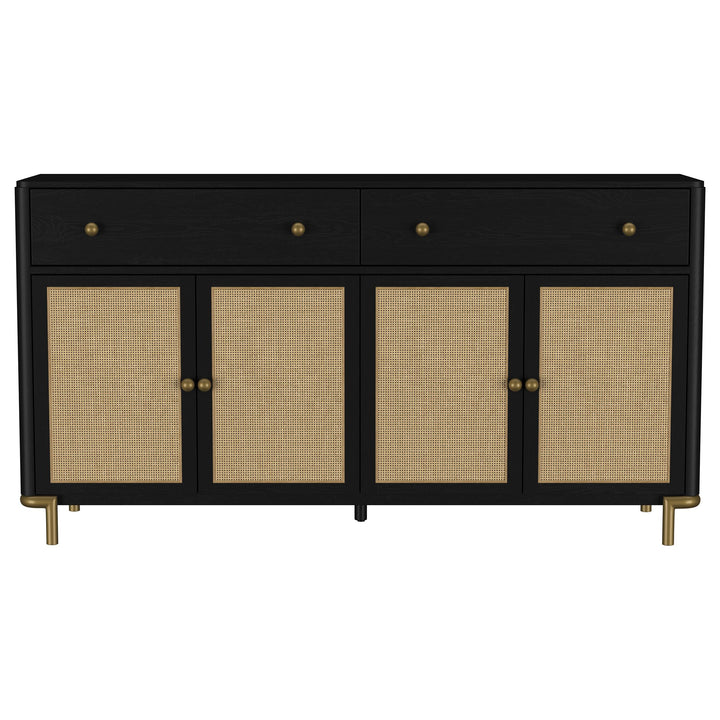 Arini 2-drawer Cane Door Dining Sideboard Server Black