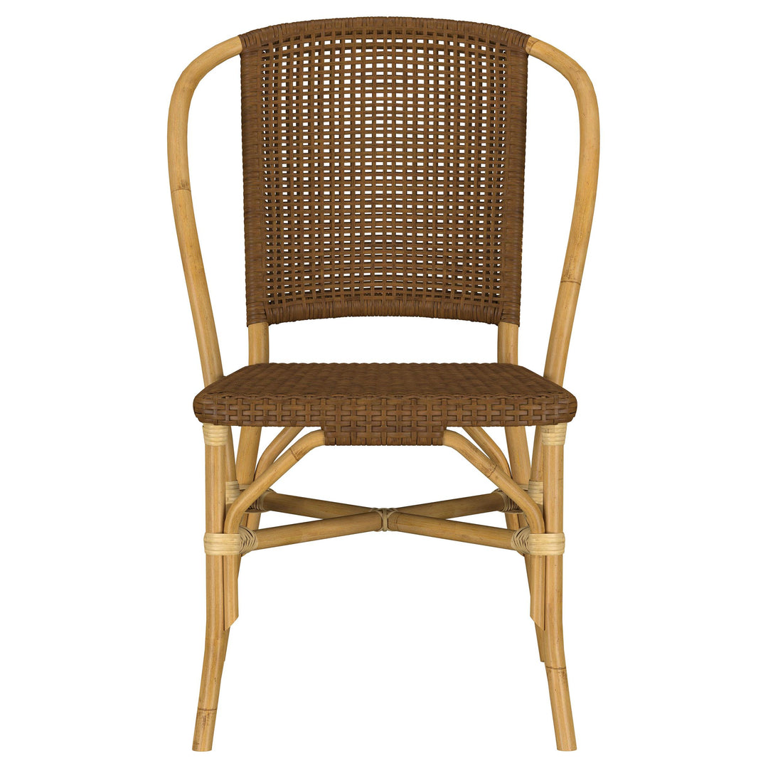Lexley Woven Rattan Dining Side Chair Brown (Set of 2)