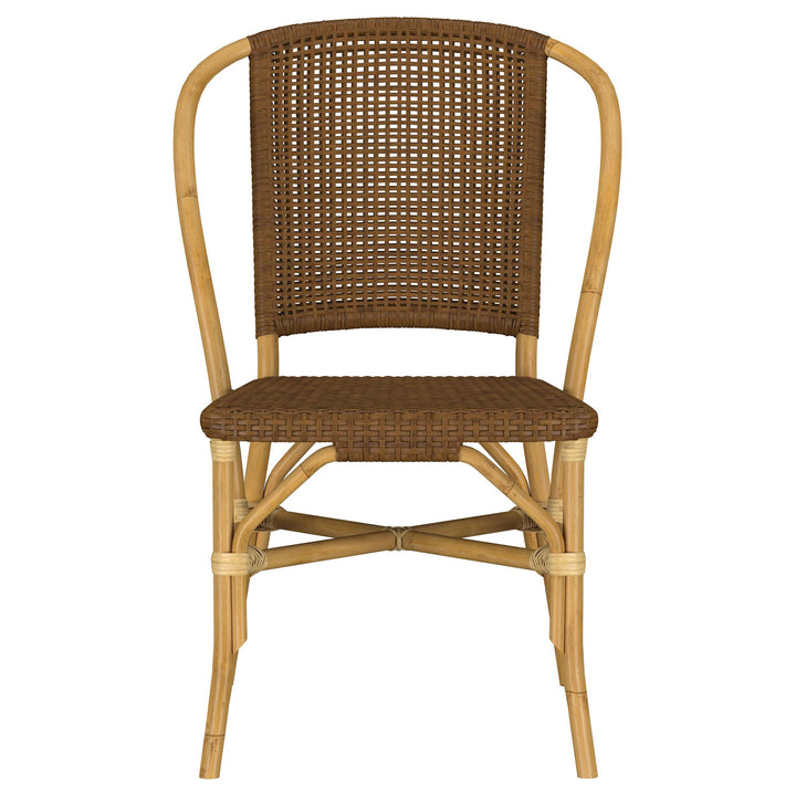 Lexley Woven Rattan Dining Side Chair Brown (Set of 2)