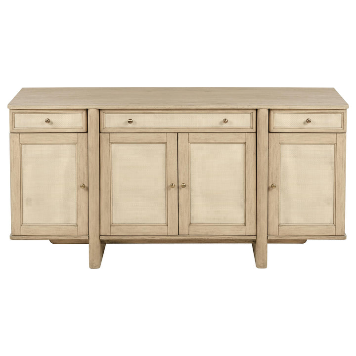 Kailani 4-door Cane Sideboard Buffet Cabinet Beige Oak