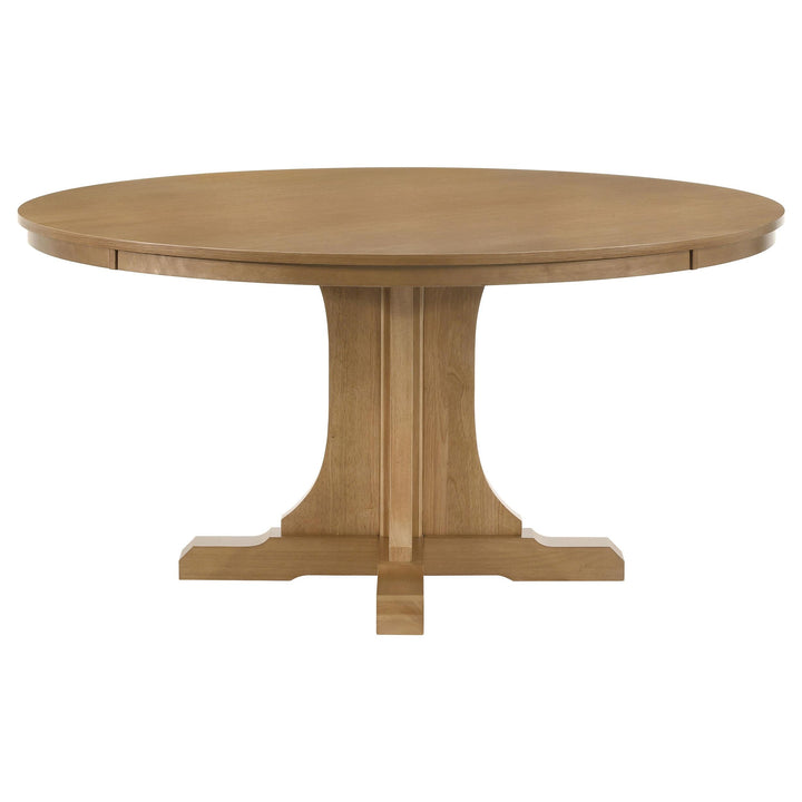 Hartville 7-piece Round Dining Table Set Natural Light Brown