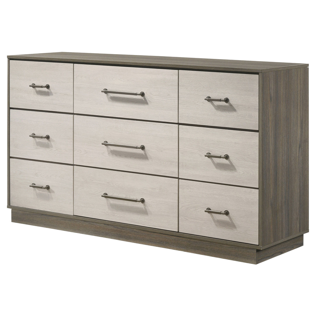 Fenwick - 9-Drawer Dresser - Gray Oak