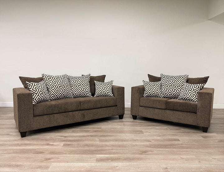 110 - Mocha Sofa &amp; Loveseat