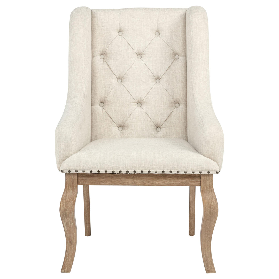 Brockway Upholstered Arm Chair Barley Brown (Set of 2)