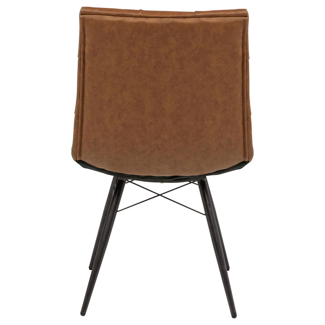Aiken Faux Leather Upholstered Dining Side Chair Saddle Brown (Set of 4)
