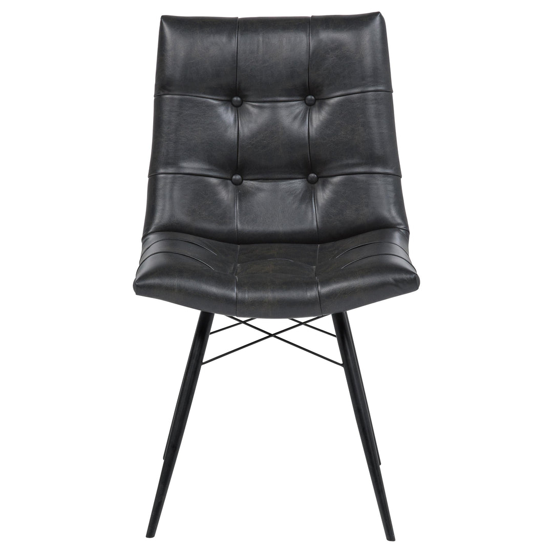 Aiken Faux Leather Upholstered Dining Side Chair Charcoal Grey (Set of 4)
