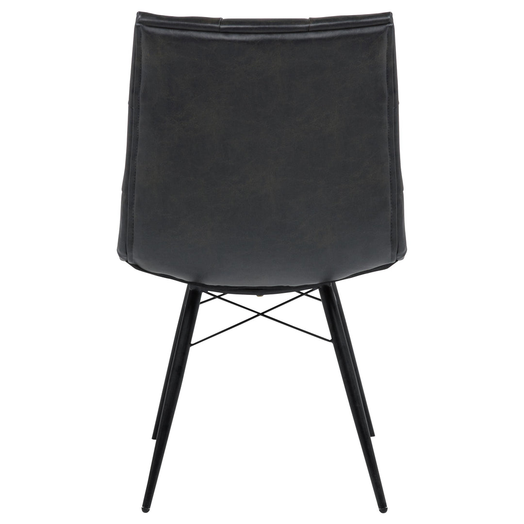 Aiken Faux Leather Upholstered Dining Side Chair Charcoal Grey (Set of 4)