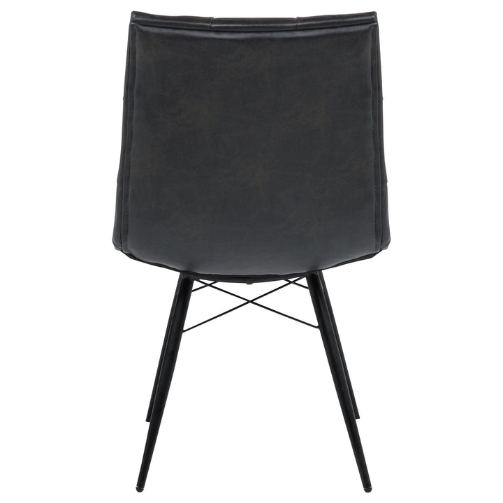 Aiken Faux Leather Upholstered Dining Side Chair Charcoal Grey (Set of 4)