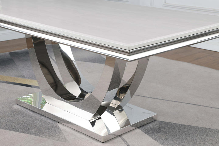 Kerwin Rectangular 71-inch Stone Top Dining Table White