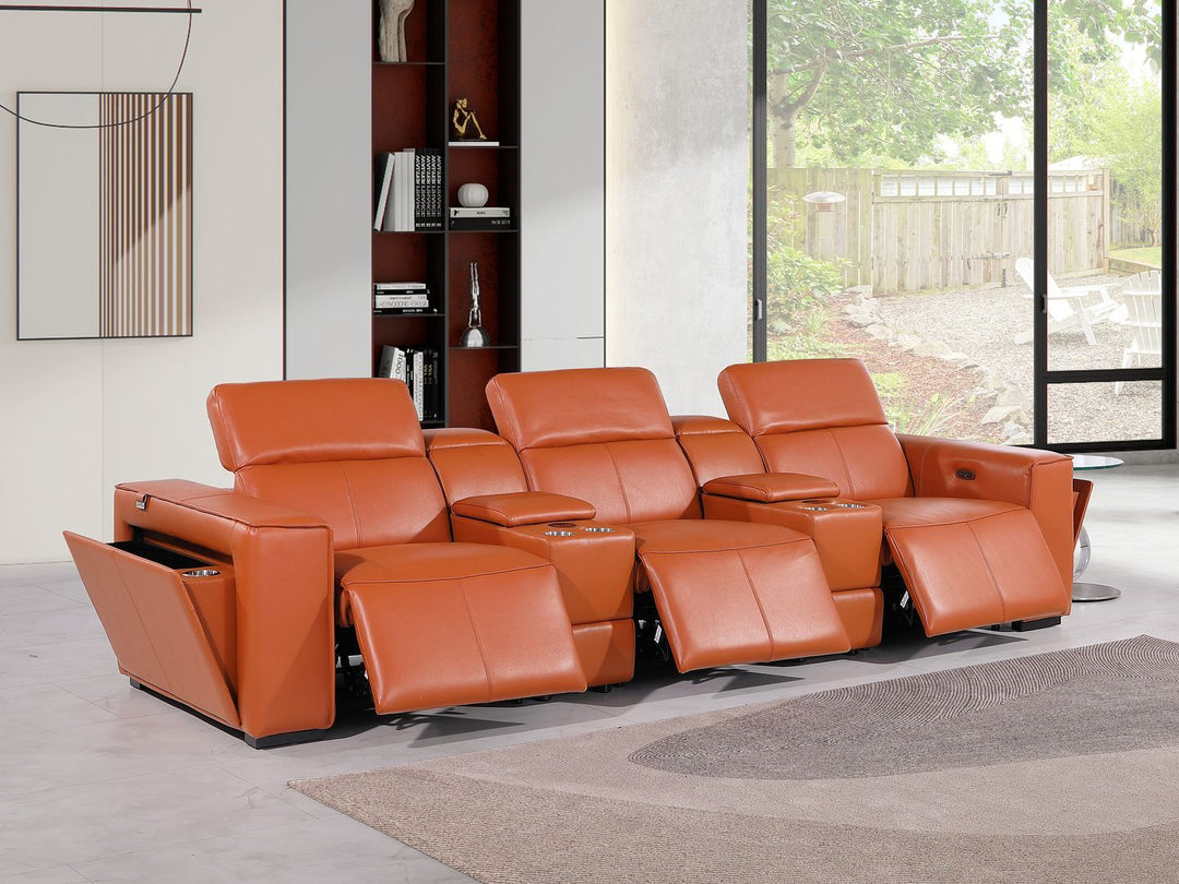 1224 - 5-Piece Modular Power Reclining Sofa In With 3 Power Recliners &amp; Power Headrests