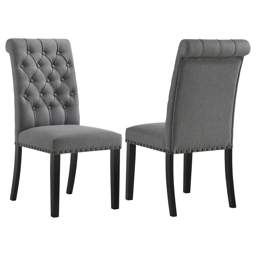 Alana Fabric Upholstered Dining Side Chair Grey (Set of 2)