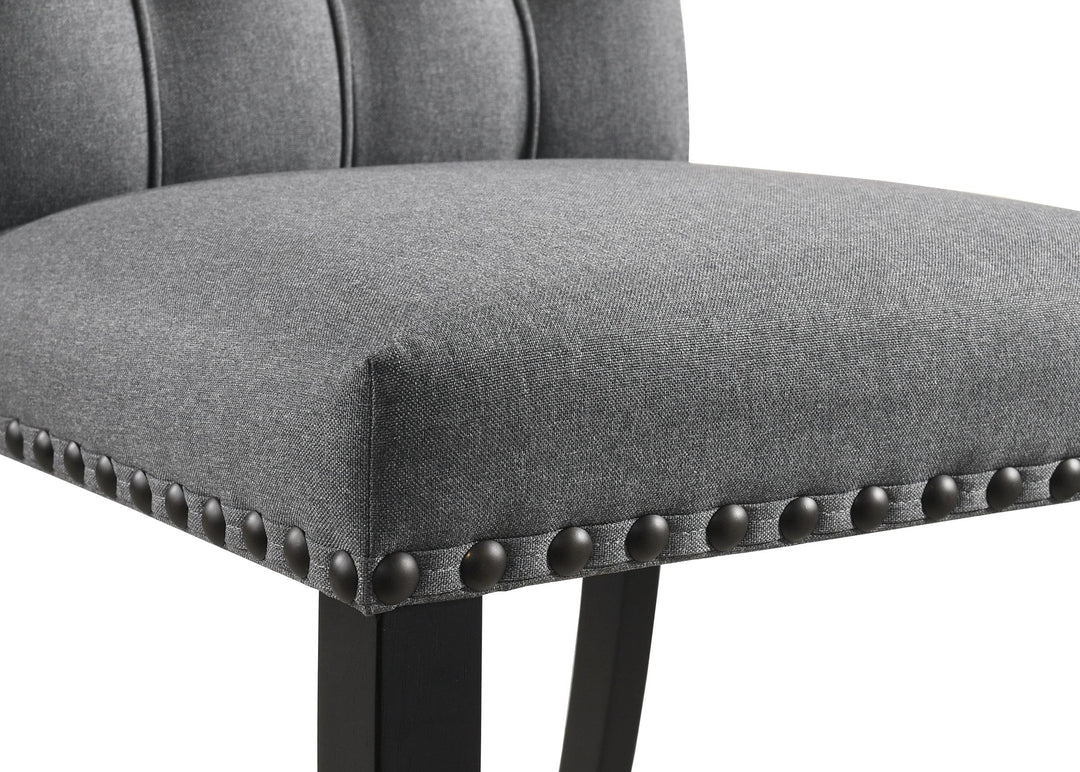 Alana Fabric Upholstered Dining Side Chair Grey (Set of 2)
