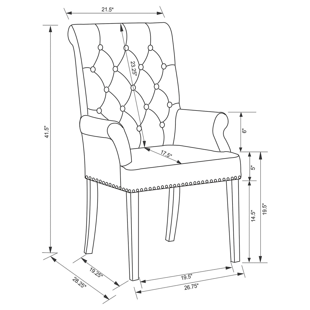 Alana Velvet Upholstered Dining Arm Chair Sand