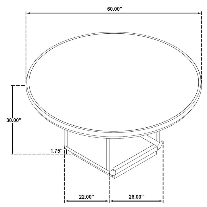 Leandro 7-piece Round Dining Table Set Burnished Black