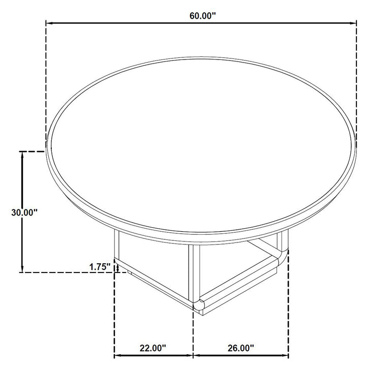 Leandro 60-inch Round Dining Table Burnished Black