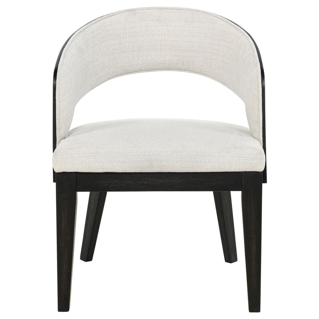 Leandro Upholstered Dining Arm Chair Cream (Set of 2)