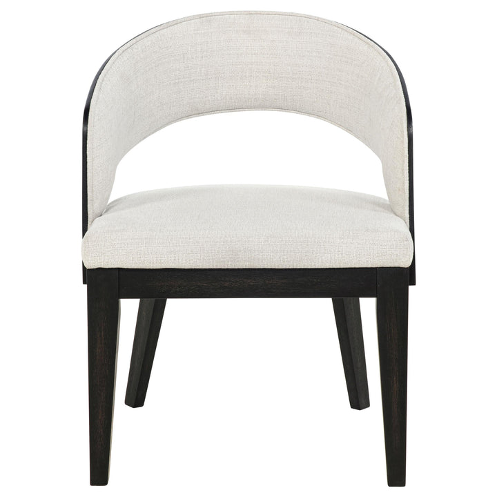 Leandro Upholstered Dining Arm Chair Cream (Set of 2)