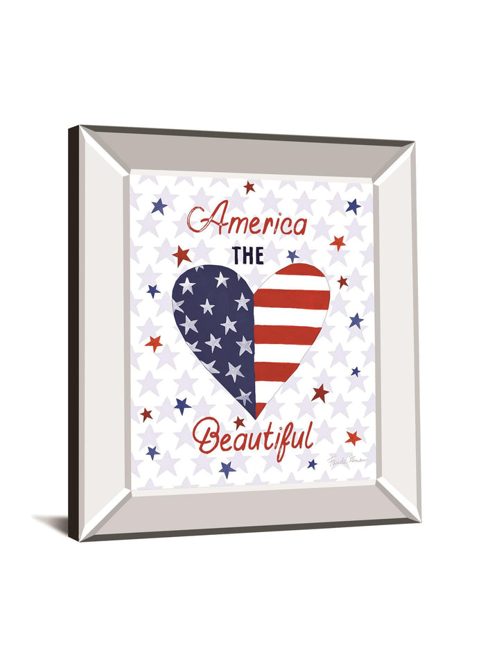 America The Beautiful II By Farida Zaman - Mirror Framed Print Wall Art - White