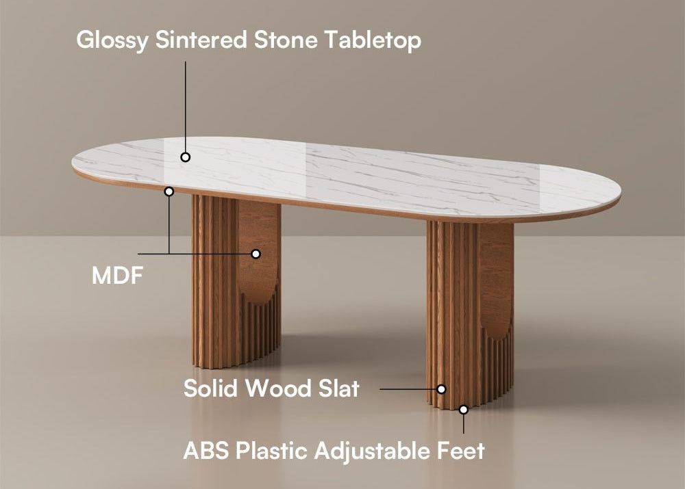 Silvo 79" Table (Glossy White)