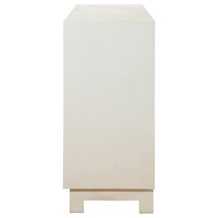 Voula - 4 Door Wood Accent Storage Cabinet - White And Gold