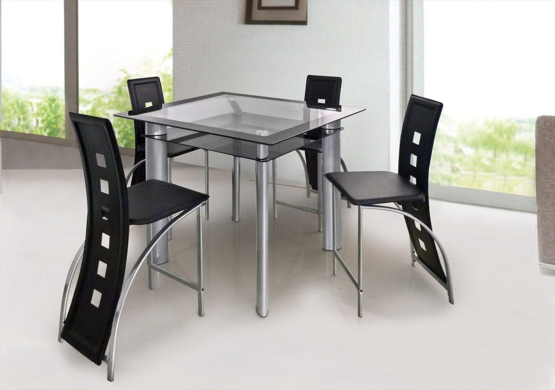 Sky - Pub Table - Black & Pearl Silver