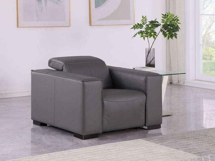 1208 - Leather Power Reclining Chair With Power Headrest