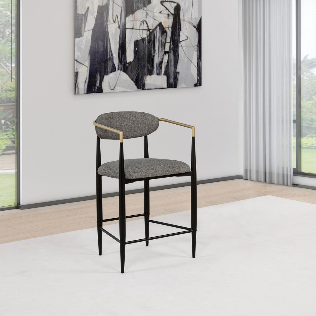 Tina Fabric Upholstered Counter Chair Grey (Set of 2)