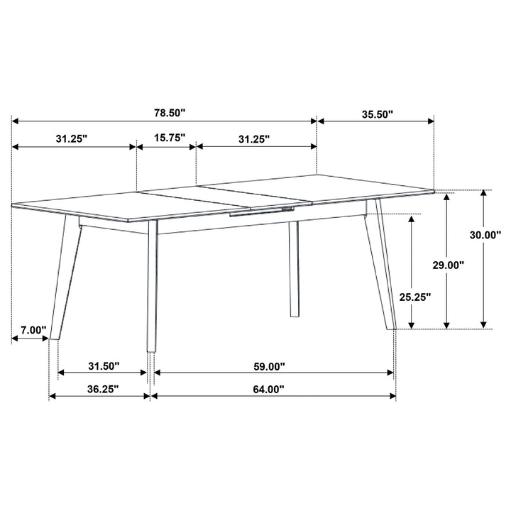 Crestmont 78-inch Extension Dining Table Black Faux Marble