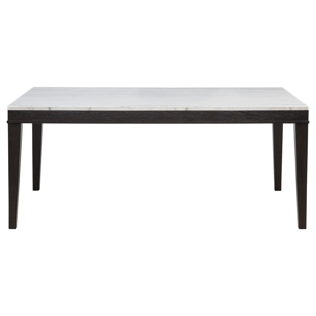 Averill 7-piece White Marble Top Dining Set Dark Grey and Coffee Bean