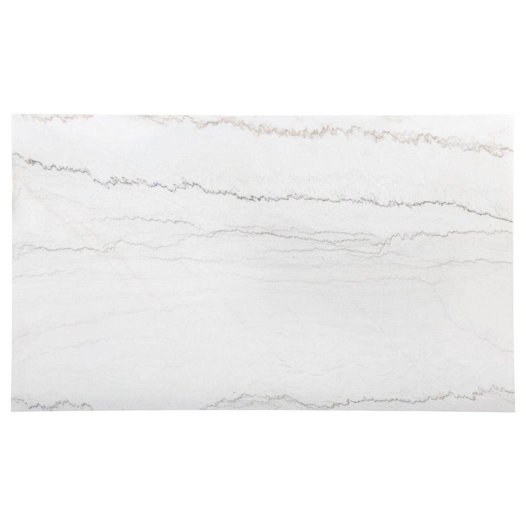 Averill 72-inch Rectangular White Marble Top Dining Table Coffee Bean