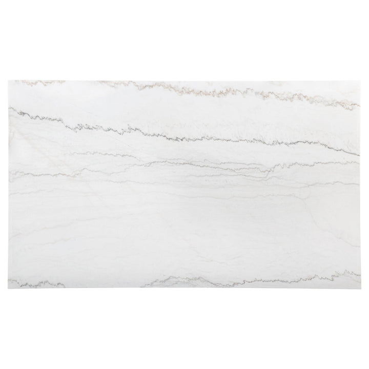 Averill 72-inch Rectangular White Marble Top Dining Table Coffee Bean