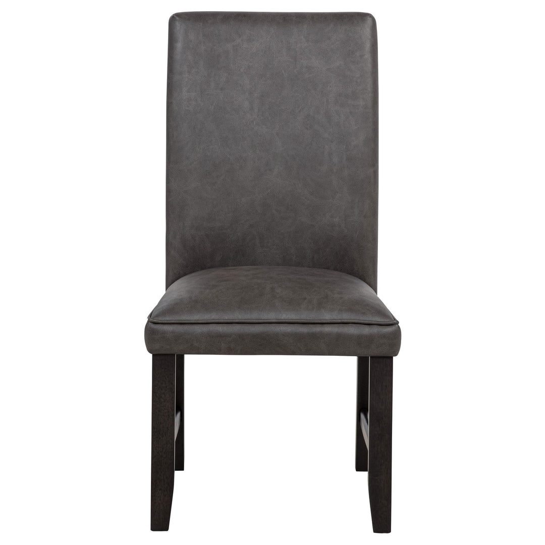 Averill Faux Leatherette Upholstered Dining Side Chair Dark Grey (Set of 2)
