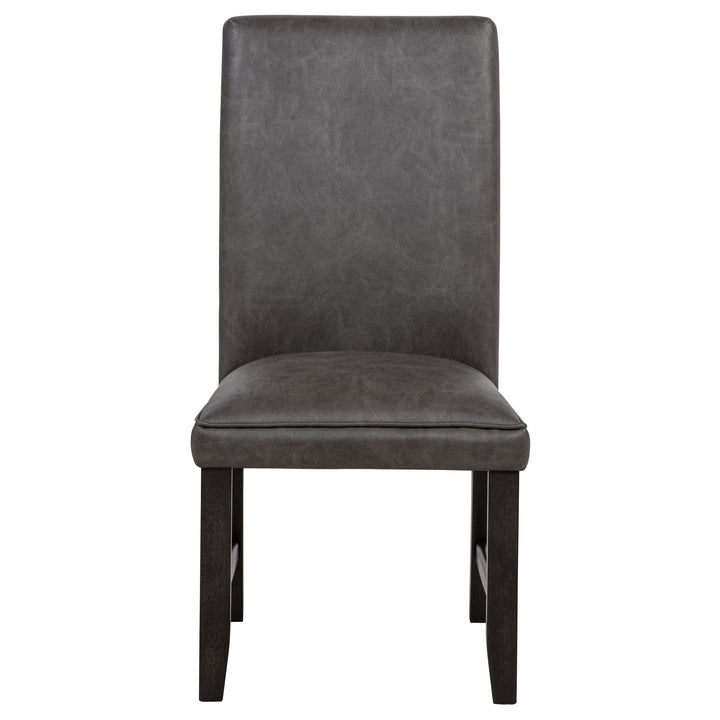 Averill Faux Leatherette Upholstered Dining Side Chair Dark Grey (Set of 2)