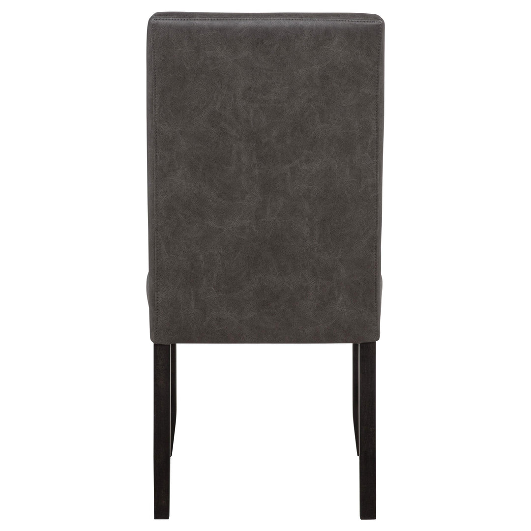 Averill Faux Leatherette Upholstered Dining Side Chair Dark Grey (Set of 2)