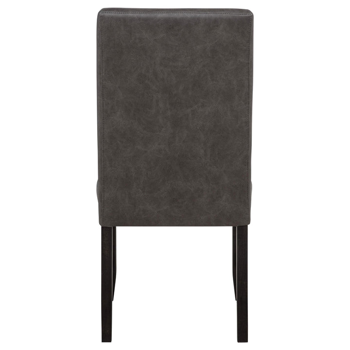 Averill Faux Leatherette Upholstered Dining Side Chair Dark Grey (Set of 2)