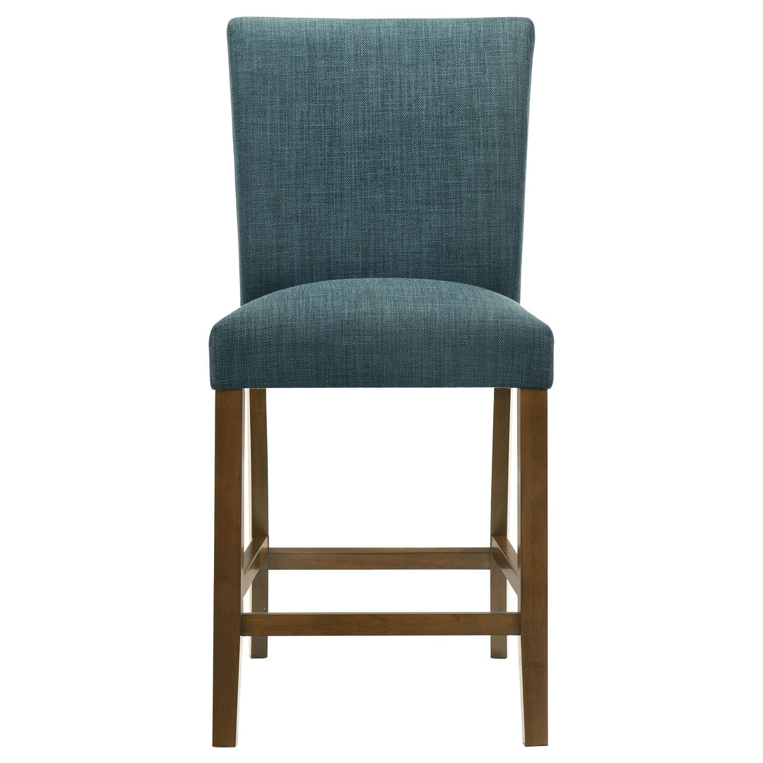 Paxton 5-piece Round Glass Top Counter Height Dining Set Teal Blue