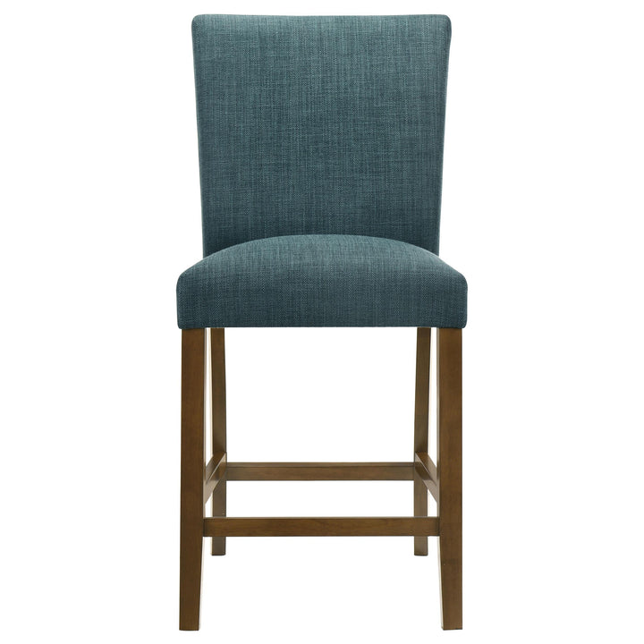 Paxton 5-piece Round Glass Top Counter Height Dining Set Teal Blue