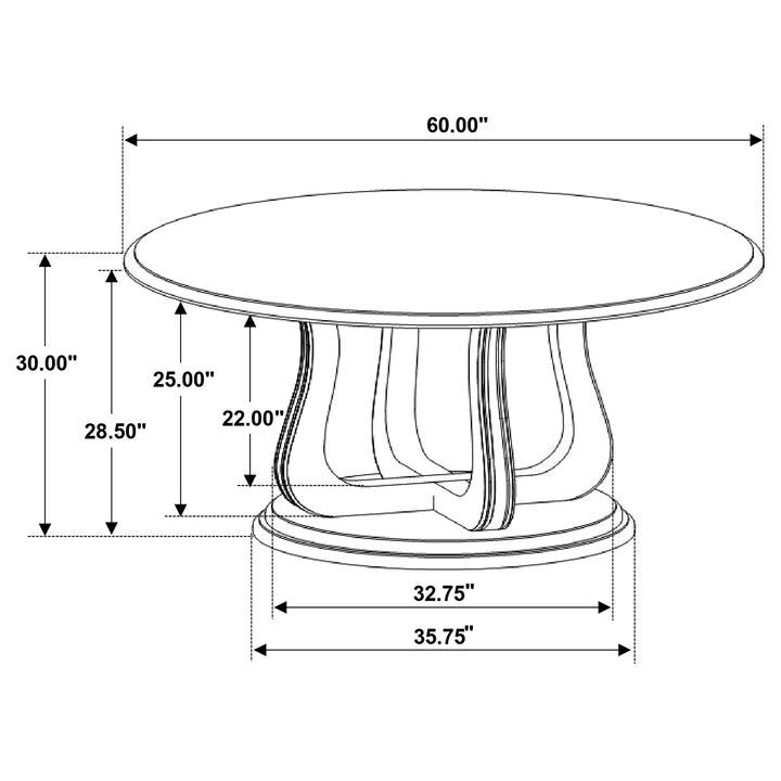 Trofello Round 60-inch Pedestal Dining Table White Washed