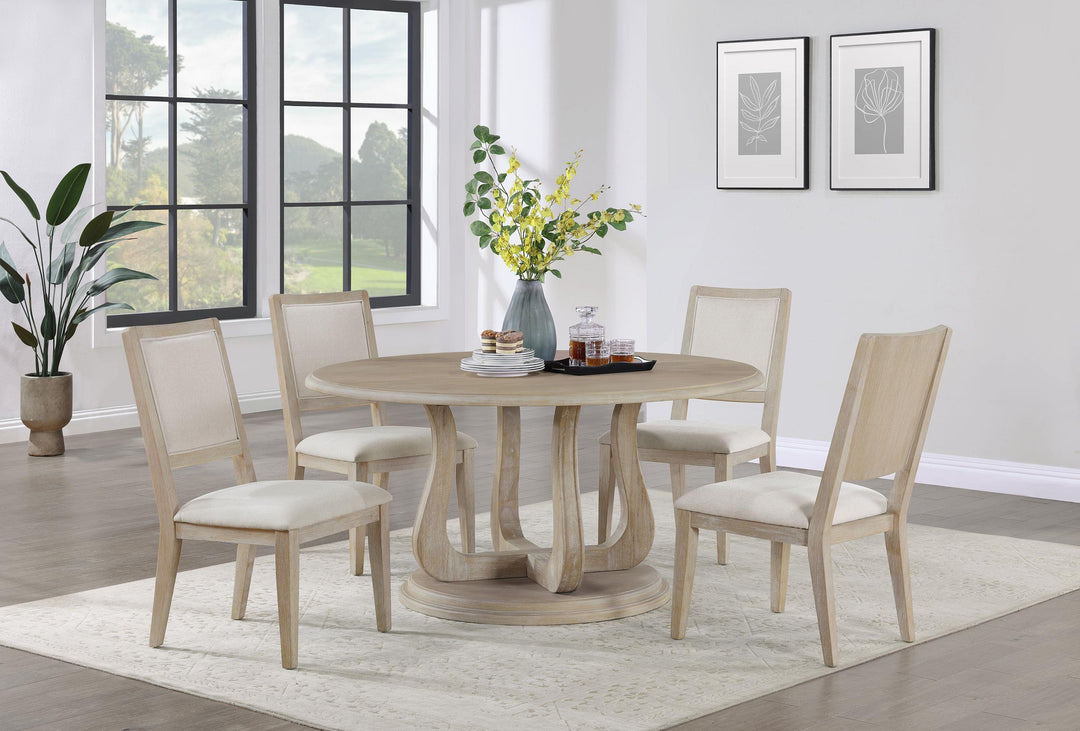 Trofello Cushioned Dining Side Chair White Washed (Set of 2)