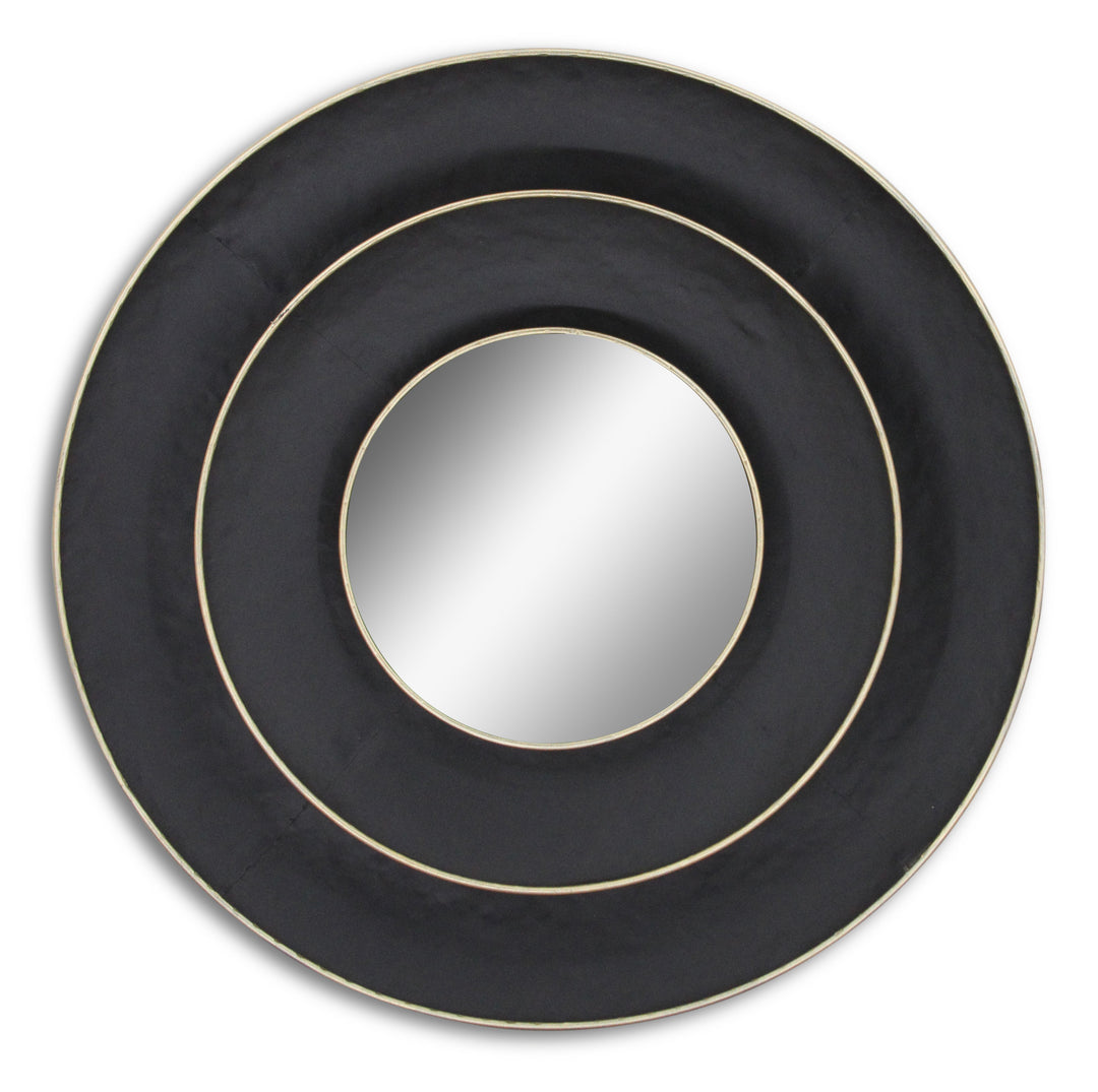 27x27 Metal Wall Mirror - Black