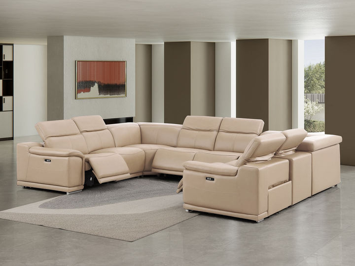 2679 - 8-Piece U-Shaped Power Reclining Sectional In Genuine Leather (4 Recliners)