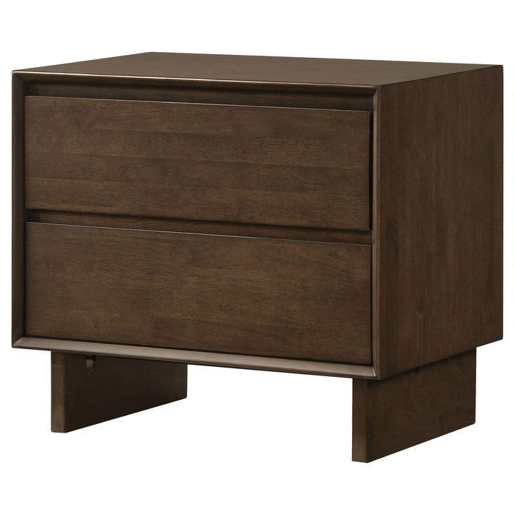 Glenwood - 2-Drawer Nightstand Bedside Table - Warm Brown