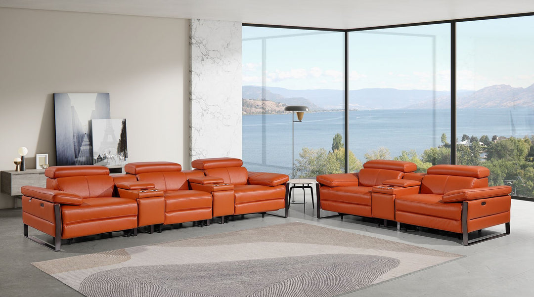 1246 - Modular Power Reclining Dual Console Sofa And Console Loveseat Set With Power Headrests